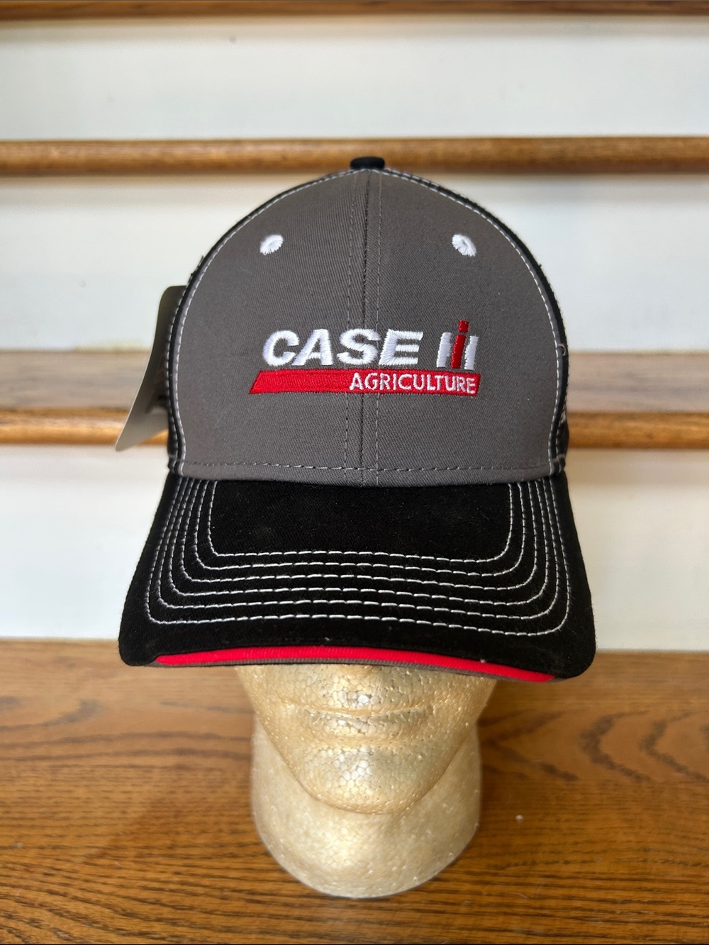Case IH Agriculture Trucker Hat Gray Black Red Accent Sioux International NWT